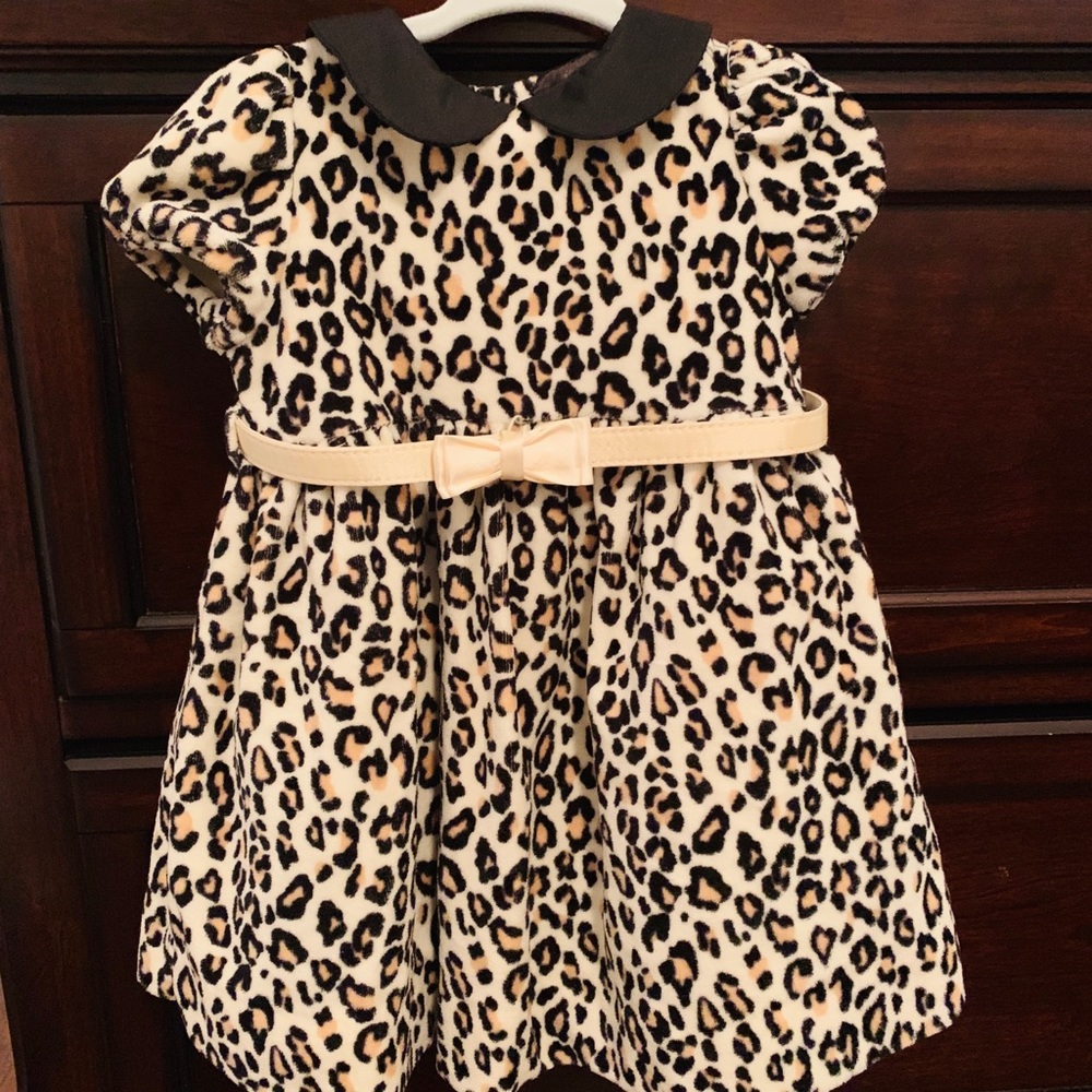 Heartstrings leopard print velour dress